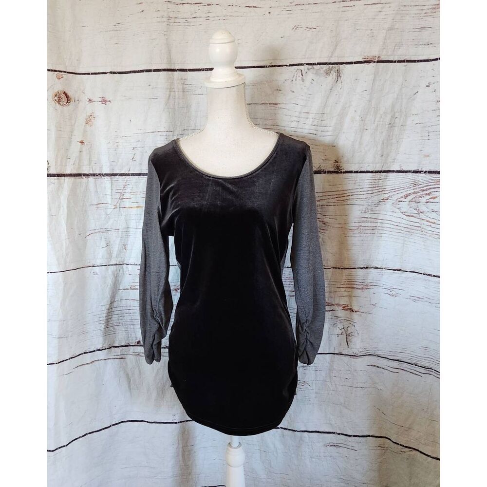 Sundance Velvet Front Ruched Sleeve Tunic Size Medium